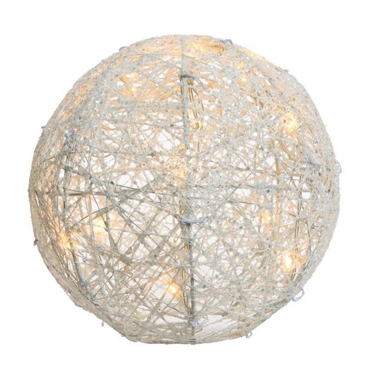 esfera led decorativa com acabamento glitter dia 20cm