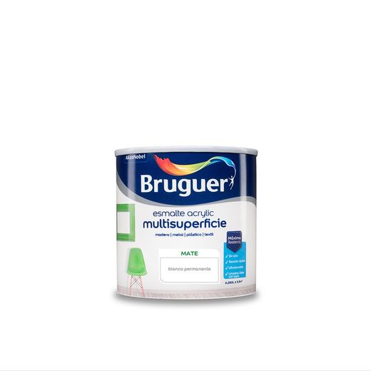 Émail acrylique permanent blanc mat multisurface 0,250l bruguer
