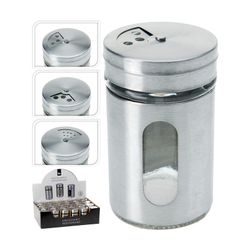 Rack de especiarias de metal com diferentes tipos de sprinklers