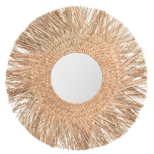 Miroir en Roseau Naturel Diam.80 (Miroir Diamètre 30cm) Collection 'Jungly'