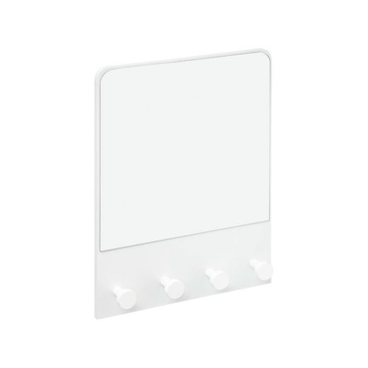 Espelho de Parede com Cabide Branco 50x37x6cm
