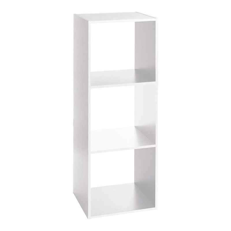 Estanteria madera color blanco para 3 cajas organizadoras 34.4x32x100.5cm
