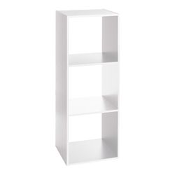 Estanteria madera color blanco para 3 cajas organizadoras 34.4x32x100.5cm