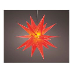 Estrela Vermelha Iluminada Ø40x40cm 6 Leds Exteriores