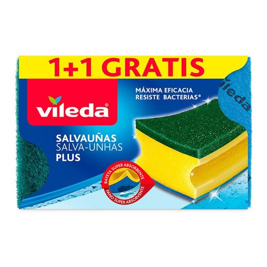 Tampon à récurer Nail Saver Plus antibactérien 1+1 162590 Vileda