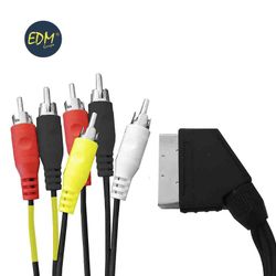 Scart masculino 6 rca masculino 1,5m