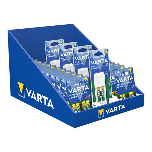 Présentoir 12 ampoules Aa + 12 ampoules Aaa Comprend 4 chargeurs Varta gratuits