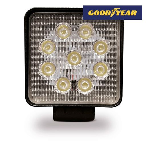 Lampe de Travail 9 Led 2150 Lm 10-80v 27w Carrée 60° Goodyear