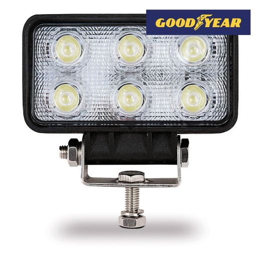 Luz de Trabalho Retangular 6 Leds 18w 10-30v 1200 Lm Goodyear