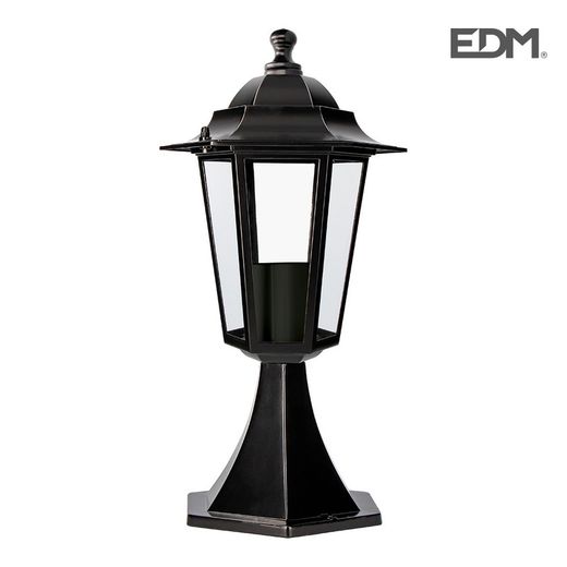 Lanterne en aluminium sur mur noir 38xø19,2cm edm mod. Zurich