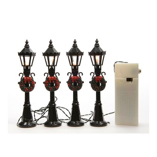 Conjunto de Lanternas para Cenas de Natal de 4 Ø2,5x12cm 4 Leds