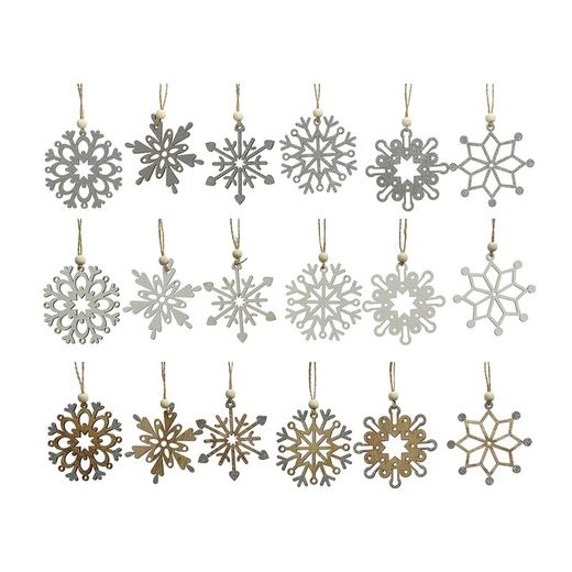 Figurines en bois pour sapin de Noël Assortiment de flocons de neige Ø6cm