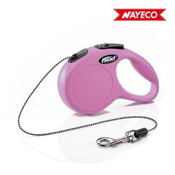 Cabo Especial Flexi Classic Cat para Gatos Cor Rosa 3m Corda Nayeco