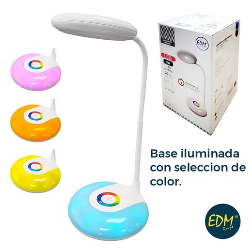 Lâmpada led 3w recarregável de 180 lumens smd e função rgb bateria 6.400k incluída 1000mah