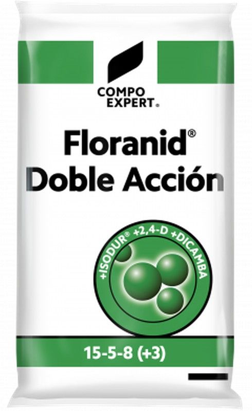 Floranídeo de dupla ação 15-5-8 (+ 3 + TE) IBDU + herbicida