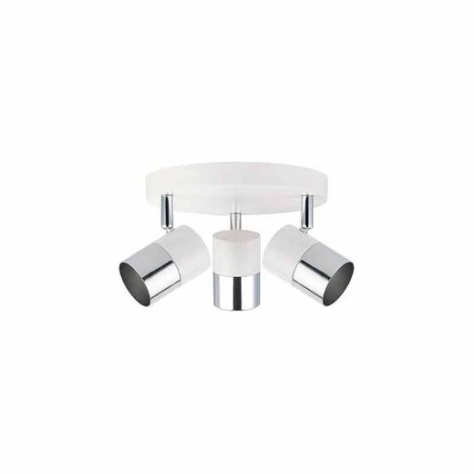 Spot "lune" 3 éléments blanc + argent gu-10 edm