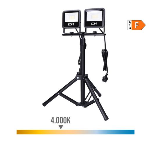 Refletor Led para Projetor com Tripé 2x30w 2x2370lm 4000k Daylight Black Series Edm