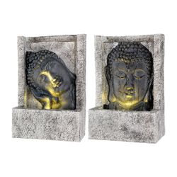 Fonte externa Cara Budda, 13,5x28x40cm, 4 LEDs, modelos variados