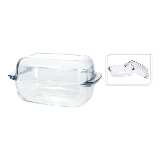Plateau ovale en verre avec couvercle 7l