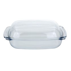 Prato retangular de vidro com tampa 36x8cm 4,1l