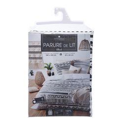 Capa de Edredão Modelo Etnic Branco&Preto 240x220cm Adequado para camas de 135cm, 150cm ou 160cm.