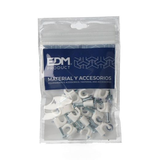 Agrafe blanche câble tuyau tubulaire 2x1 nº 6 emballé edm