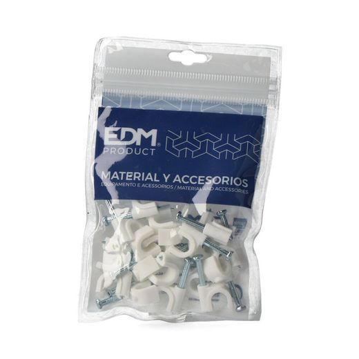 Tubo de mangueira com cabo de grampo branco 2x1,5 edm embalado