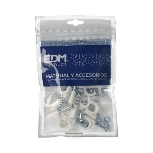 Tubo de mangueira com cabo de grampo branco 2x2,5 edm embalado