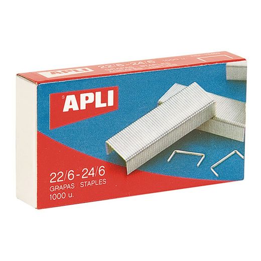 Grampos 22/6-24/6 Apli galvanizado para grampeadores de mesa