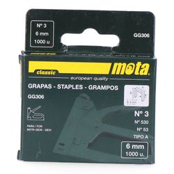 Grampos Número 3 6mm 1000 Uni Gg306 Mota