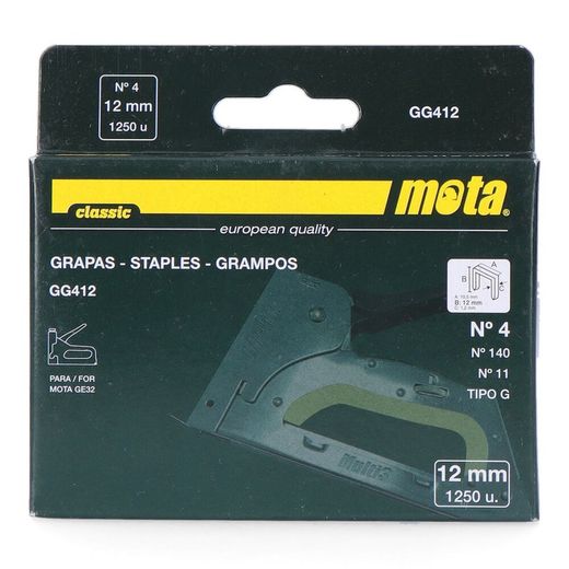 Grampos Número 4 12mm 1000 Uni Gg412 Mota