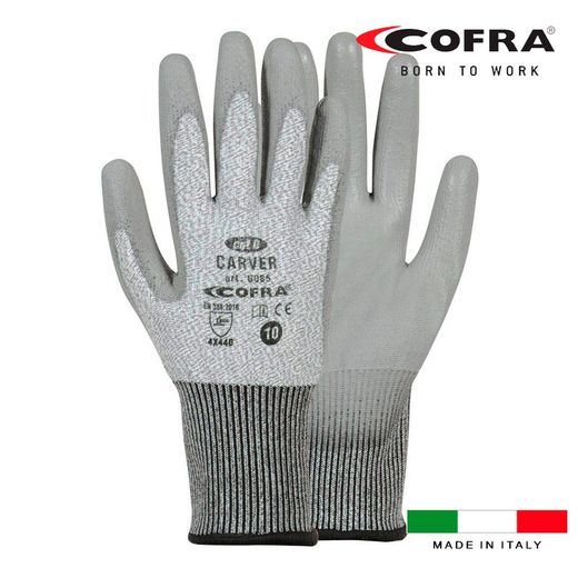 Luva Anti-Corte Carver Cinza/Cinza Tamanho 8 Cofra