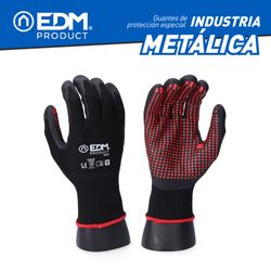 Luva revestida de nitrilo/Lycra para indústria metalúrgica tamanho 10 Edm