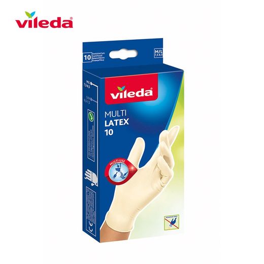 Luva multi látex 10 unidades tamanho m / l 145942 vileda