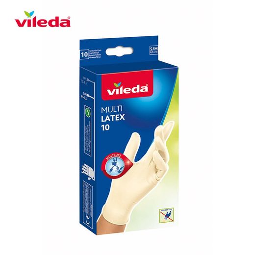 Luva multi látex 10 unidades tamanho s / m 145941 vileda
