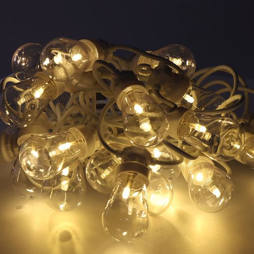 Guirlanda 20 Leds para uso interno/externo Ip44 luz quente tipo vintage 12,5m