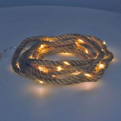 Luz branca quente 3.03m da corda de juta a pilhas fixa da guirlanda 30 Microleds