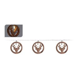 Figuras de rena de madeira guirlanda 10 leds