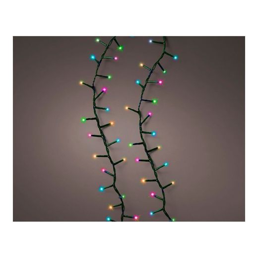 Guirlande Led Compacte Clignotant Multicolore Pastel 16m 500l Câble Vert