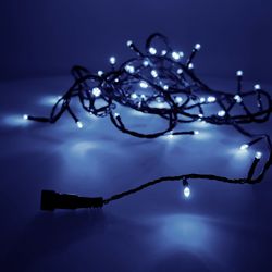 Guirnalda luminosa easy-connect 4mts 60 leds azul 30v (ip44 interio-exterior) edm total 1,08w