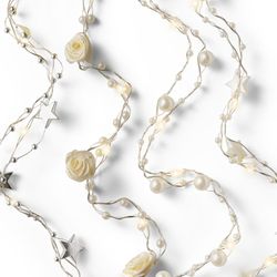 Guirlanda operada por bateria Microled 4 modelos variados (pérolas, rosas, estrelas brancas e estrelas prateadas)