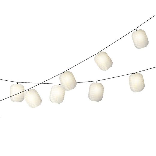 Guirlanda Solar Cilindros Brancos 10 Leds 7,5m