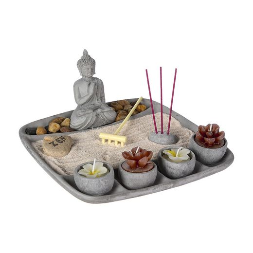 Jardin Zen Ciment Gris 24x24x12 Cm