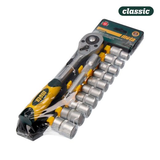 Ensemble de 12 pièces de trous de serrure et accessoires 1/2 "cr.v. Ek610