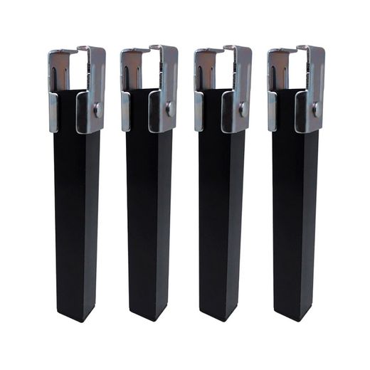 Conjunto de 4 Pernas de Base Pt25 255x30x30mm Sem Roda, Preto 96400 Micel
