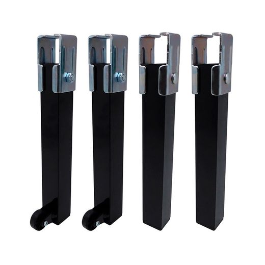 Conjunto de 4 Pernas de Base Pt25 30x30x260mm Com Roda, Preto 96401 Micel