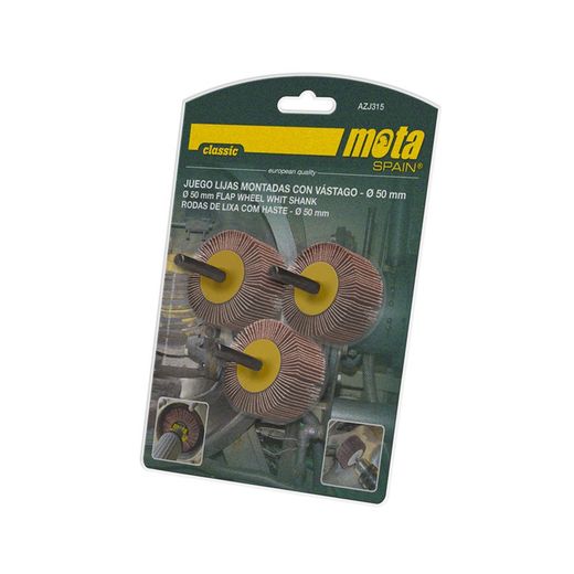 Jeu de brosses en feuille 50x30x6mm 3 grains 50-80-120 azj530