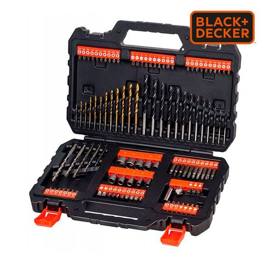 Conjunto de chave de fenda e furação de 109 peças com bits A7200-Xj Black + Decker "Titanium"