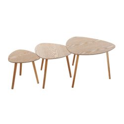 Conjunto de mesa de centro de madeira modelo Mileo