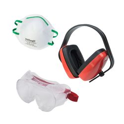 Ensemble de protection du travail 3 pièces. 4871000 Wolfcraft